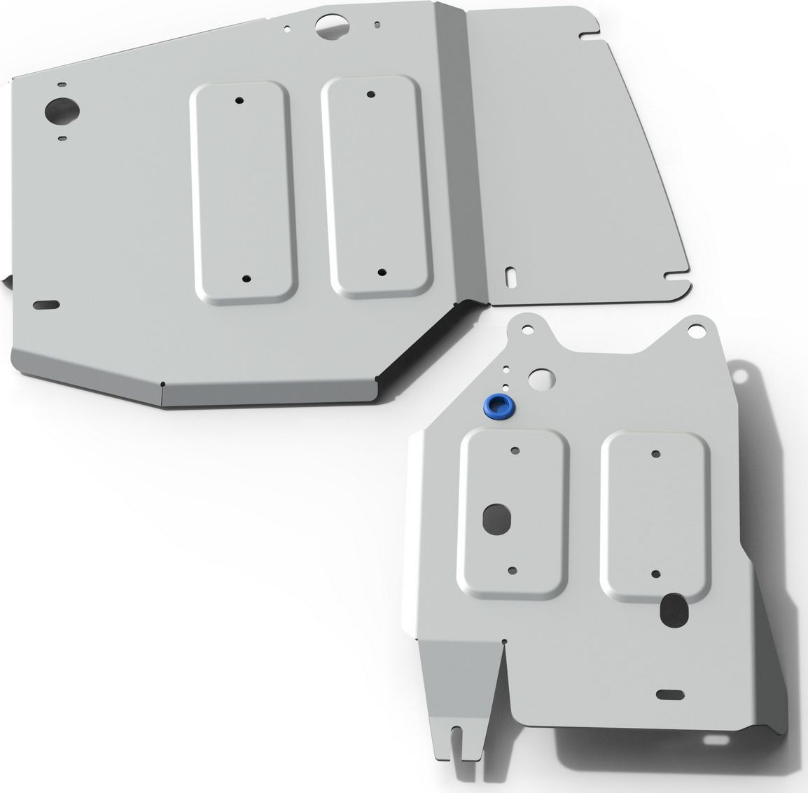 Защита алюминиевая Rival для РК и топливных трубок Jeep Grand Cherokee WK2 рестайлинг 2013-2022 2018-2026. Артикул 333.2735.1