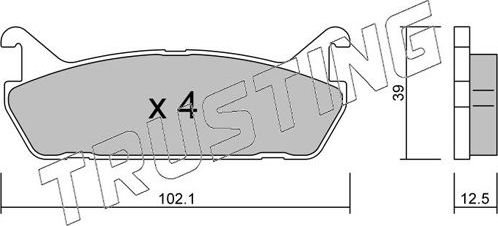 Тормозные колодки Trusting задние для Mazda MX-5 I (NA) 1990-1998. Артикул 399.0