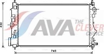 Радиатор охлаждения двигателя AVA. Артикул OL2599