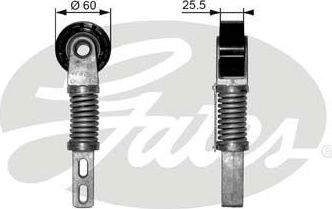 Натяжной ролик (натяжитель) приводного поликлинового ремня Gates DriveAlign® для Renault Espace III 2001-2001. Артикул T38355