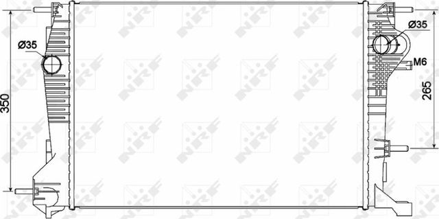 Радиатор охлаждения двигателя NRF (алюминий) для Renault Megane III 2008-2016. Артикул 53136