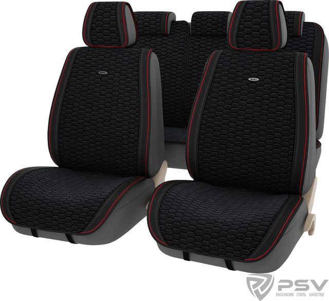 Накидки PSV Hornet (Черный/ Кант красный), компл.. Артикул 132561