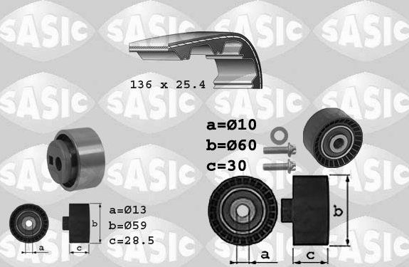 Ремень ГРМ с роликами (комплект) Sasic. Артикул 1750005