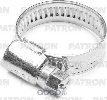 Хомут винтовой 16-27 мм German Type, ширина ленты 9 мм, W1 - оцинкованная сталь (Patron). Артикул PG016027