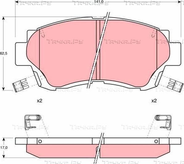 Тормозные колодки TRW передние для Toyota Altezza 1999-2005. Артикул GDB1142