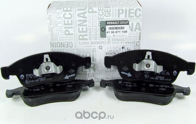 Тормозные колодки Renault передние для Renault Modus I 2010-2012. Артикул 410607115R