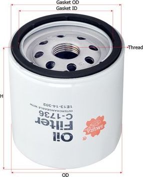 Масляный фильтр Sakura. Артикул C-1736