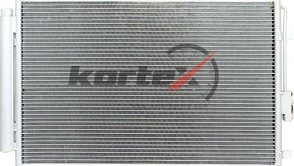 Радиатор кондиционера с ресивером Hyundai Santa Fe (12-) 2.0CRDi/2.2CRDi M/A (LR (Kortex). Артикул KRD2159