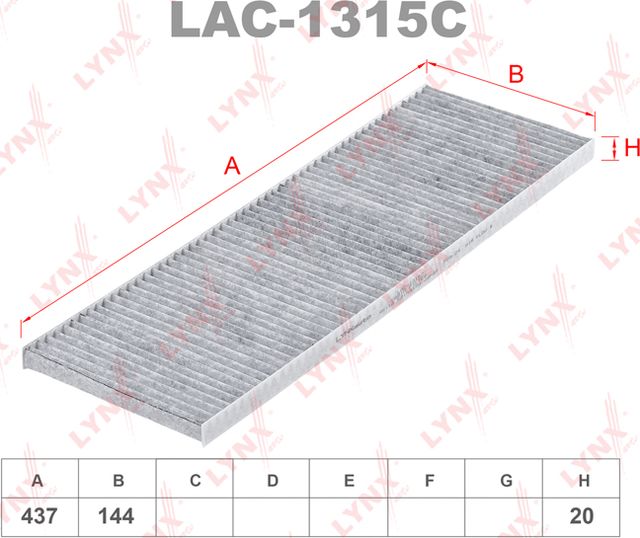 Салонный фильтр LYNXauto для Citroen Jumper I 1994-2006. Артикул LAC-1315C