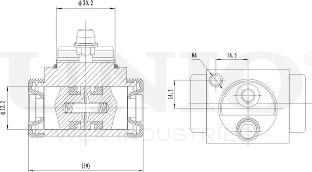 Цилиндр тормозной рабочий (Unio). Артикул BRC-20593