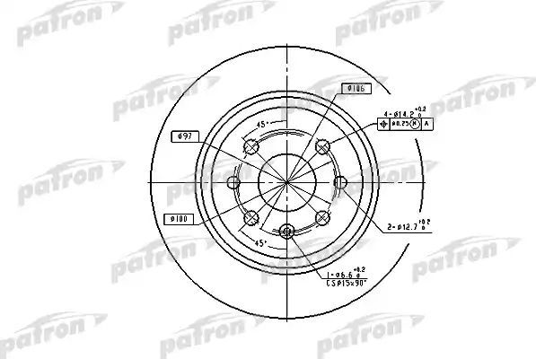 Тормозной диск Patron задний для Opel Vectra B 1995-2003. Артикул PBD2772