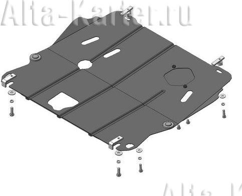 Защита Мотодор для картера, КПП Nissan X-Trail T32 2/4WD 2015-2026. Артикул 01454