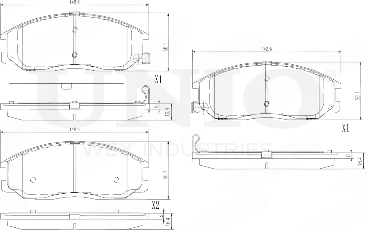 Колодки тормозные дисковые, комплект (Unio). Артикул BRP-20248
