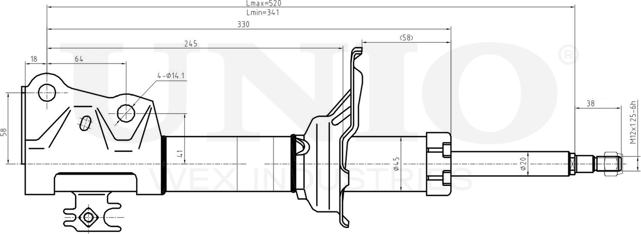 Амортизатор подвески (Unio). Артикул SAB-10619