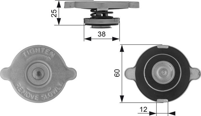 Крышка радиатора Gates для Acura Integra I 1985-1990. Артикул RC132