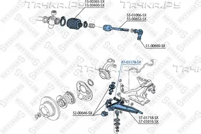 Сайлентблок переднего рычага подвески Stellox. Артикул 87-03179-SX