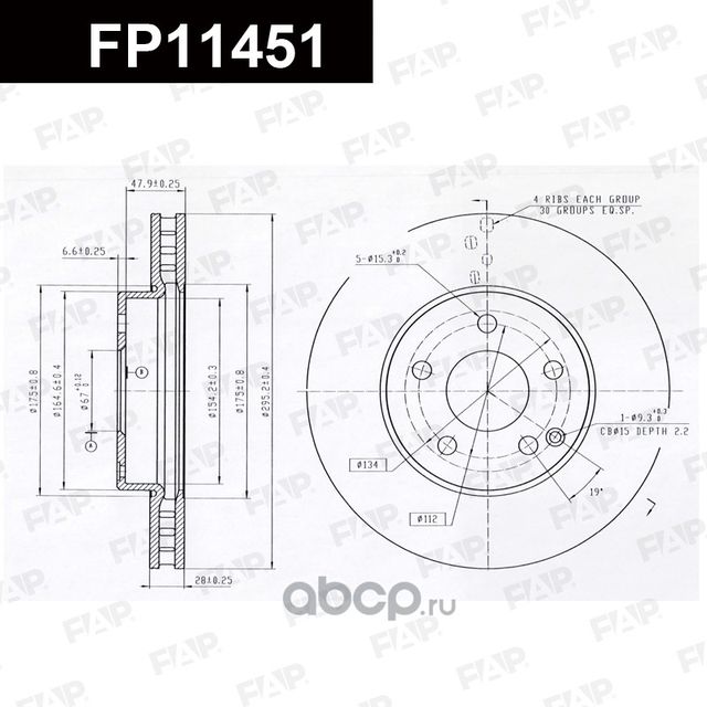 Диск тормозной_(FP11451 FAP). Артикул FP11451