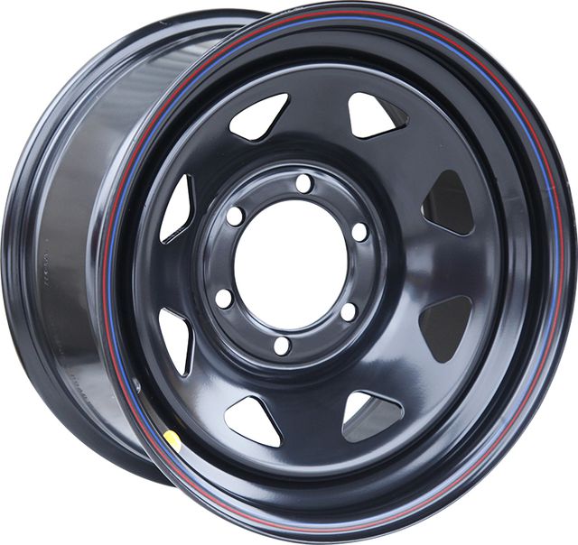 Колёсный диск OFF-ROAD Wheels усиленный стальной черный 6x139,7 8xR16 d110 ET+10 (треуг. мелк.) для Mitsubishi Pajero III 1999-2006. Артикул 1680-63910BL+10A17