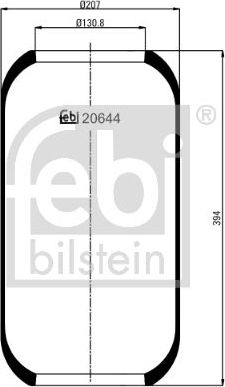 Пневмоподушка (пневморессора) Febi Bilstein для Volvo  FMX 1998-2008. Артикул 20644