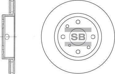 Тормозной диск Sangsin Hi-Q передний для Kia Sephia I 1993-1997. Артикул SD2015