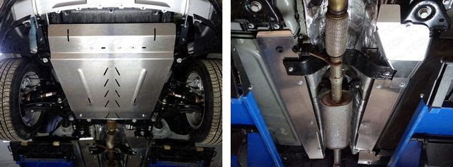 Защита алюминиевая ТСС (4 мм) для картера, КПП, магистрали кондиционера Ford Explorer V (кроме Sport 3.5 EcoBoost) 2015-2019. Артикул ZKTCC00227K