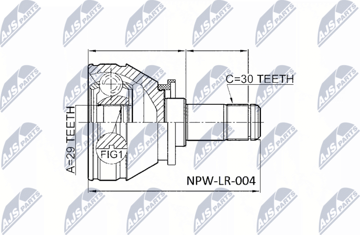 Шрус внутренний (граната) NTY. Артикул NPW-LR-004