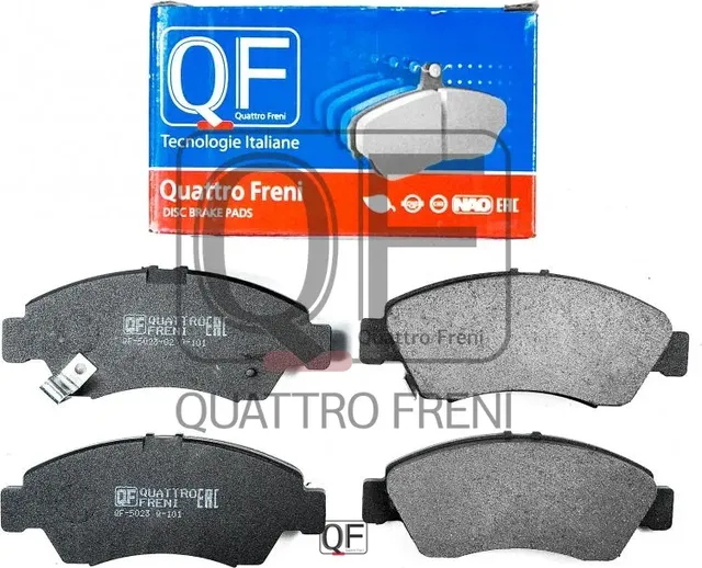 Колодки тормозные дисковые передние к-т с механическим датчиком износа (Quattro Freni). Артикул qf502302