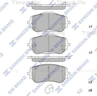 Тормозные колодки Sangsin Hi-Q. Артикул SP2835