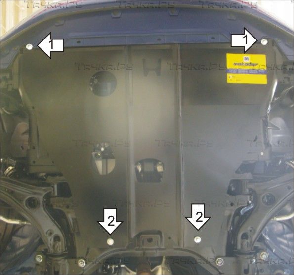 Защита Мотодор для картера и КПП Honda Fit II 2007-2014. Артикул 70810