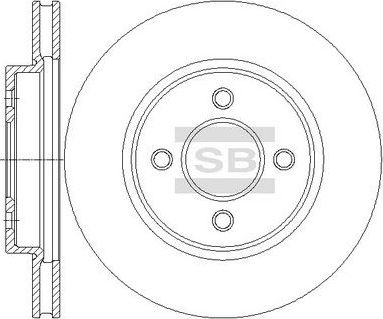 Тормозной диск Sangsin Hi-Q передний для Nissan Micra K12 2003-2010. Артикул SD4253