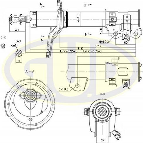 Амортизатор G.U.D.. Артикул GSA333517