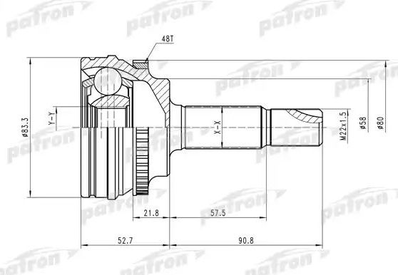 Шрус наружный (граната) Patron. Артикул PCV1450