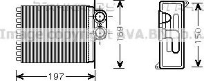 Радиатор отопителя (печки) AVA для Volkswagen Crafter I 2006-2013. Артикул MSA6400