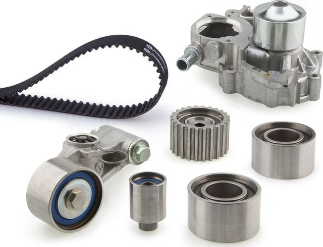 Помпа (водяной насос) с комплектом ремня ГРМ Gates PowerGrip® для Subaru Impreza II 2005-2007. Артикул KP25612XS-1