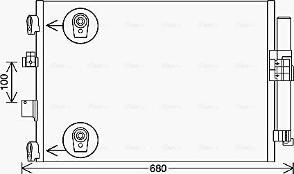 Радиатор кондиционера (конденсатор) AVA (алюминий) для Ford Tourneo Connect II 2013-2026. Артикул FD5654D