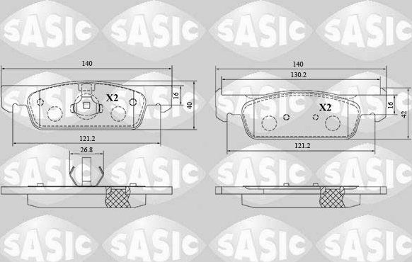 Тормозные колодки Sasic передние для Dacia Sandero II 2012-2026. Артикул 6214048