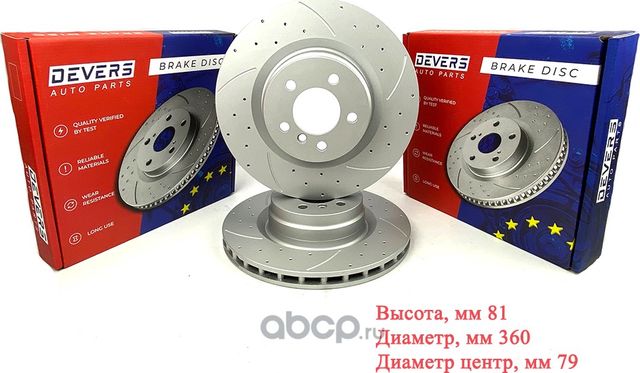 Диск тормозной передний перфорированный Range Rover Sport 3.6 TD 06-Range Rover (Devers). Артикул 121889992