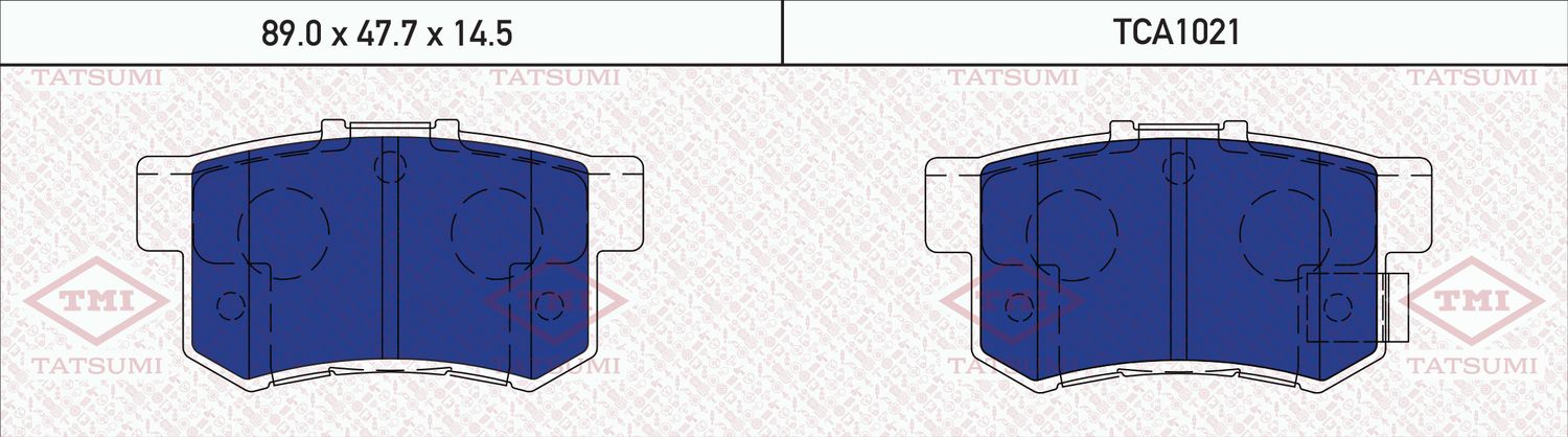КОЛОДКИ ТОРМОЗНЫЕ ЗАДНИЕ HONDA CR-V RD5 2002-2006 [EU] (Tatsumi). Артикул TCA1021