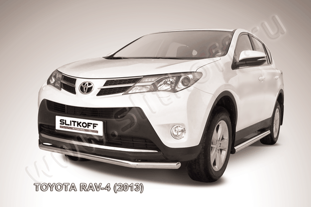 Защита Slitkoff переднего бампера d57 для Toyota RAV4 IV 2013-2015. Артикул TR413-004