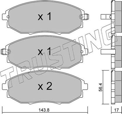 Тормозные колодки Trusting передние для Chevrolet Epica I 2006-2012. Артикул 862.0