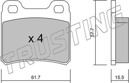 Тормозные колодки Trusting задние для Saab 900 II 1993-1996. Артикул 143.0