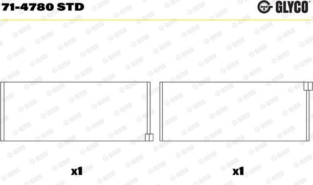 Вкладыши шатунные Glyco для Fiat Marea 1996-2003. Артикул 71-4780 STD