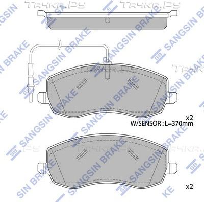 Тормозные колодки Sangsin Hi-Q передние для Citroen C8 I 2006-2014. Артикул SP4187