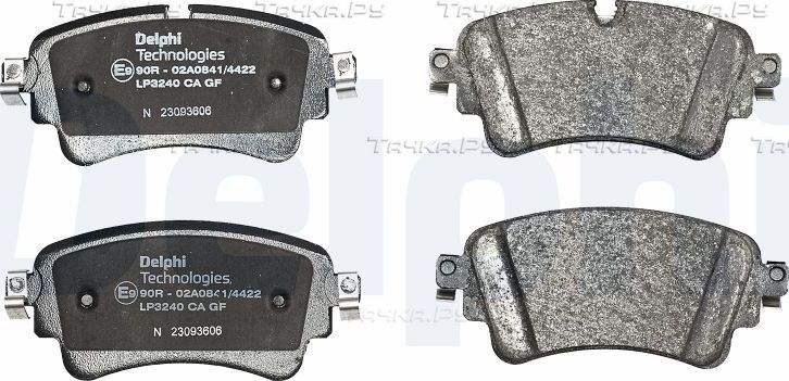 Тормозные колодки Delphi (Low-Metallic) задние для Volkswagen Touareg III 2017-2026. Артикул LP3240
