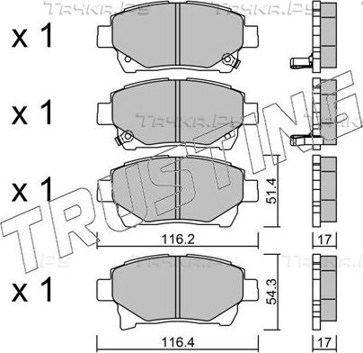 Тормозные колодки Trusting передние для Toyota Prius II (XW20) 2003-2009. Артикул 894.0