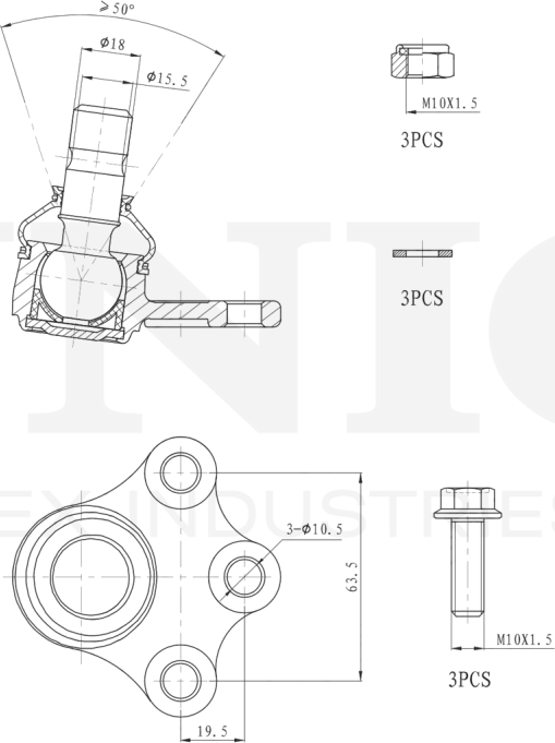 Опора шаровая (Unio). Артикул SSP-20136