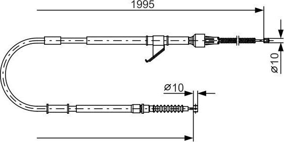 Трос ручника (тросик ручного тормоза) Bosch. Артикул 1 987 482 069