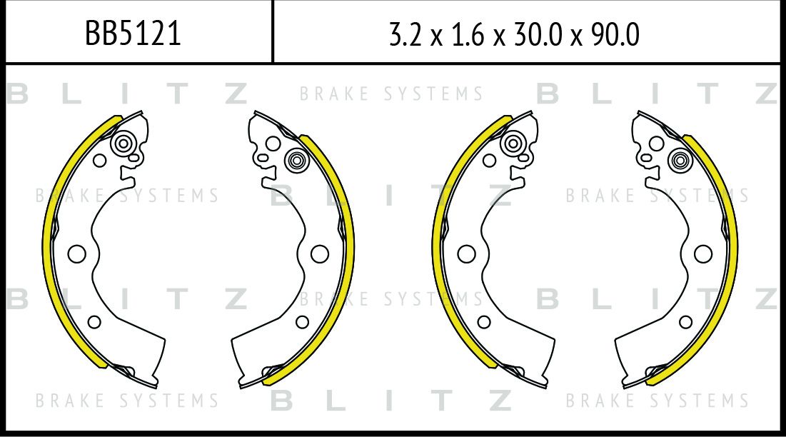 Колодки тормозные барабанные (Blitz). Артикул BB5121