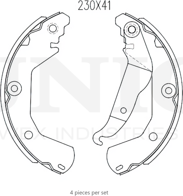 Колодки тормозные барабанные, комплект (Unio). Артикул BRP-10054