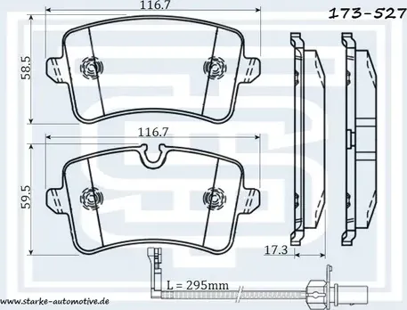 Колодки тормозные зад (Starke). Артикул 173527